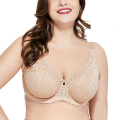 Womens Lace Sheer Unlined Underwire Full Coverage Non-padded Minimizer Bra for Women бюстгальтер 36 38 40 42 44 DD DDD/E F G H