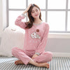 Image of Womens Pajamas Sets 2019 Summer Round Neck Cartoon  Kawaii Totoro Cartoon Sleepwear Nighty Female Casual Autumn Winter Pajamas