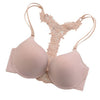 Image of Womens Sexy Front Closure Lace Racer Back Push Up Seamless Bras Racer Back Bra Thin Padded Fine Shoulder Strap Solid Intimates