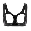 Image of Womens Sexy Lingerie Wetlook Open Cups Bra for Women Clubwewar Faux Leather Bra Underwear Vest Tank Crop Tops Sleeveless Bra