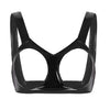 Image of Womens Sexy Lingerie Wetlook Open Cups Bra for Women Clubwewar Faux Leather Bra Underwear Vest Tank Crop Tops Sleeveless Bra