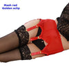 Image of Womens Wedding Garter Belt Stockings  Leg Garter Belt 6 STRAP Plain Sexy Suspender Belt Set Bridal Lace Lingerie Plus Size