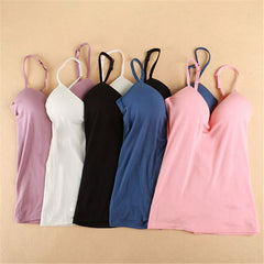 Womens Wireless Bras Seamless Bra Padded Solid  Tank Top Straps M L