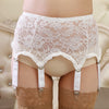 Image of Womens wedding garter belt 6 STRAP plain Sexy Suspender Belt and stockings set bridal lace garters belt lingerie Plus size