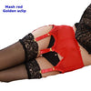 Image of Womens wedding garter belt 6 STRAP plain Sexy Suspender Belt and stockings set bridal lace garters belt lingerie Plus size