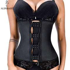 XXS-6XL Women Latex Rubber Waist Trainer Body Shaper Hook Zipper Bustiers Waist Cincher Tops Slimming Shapewear Girdle
