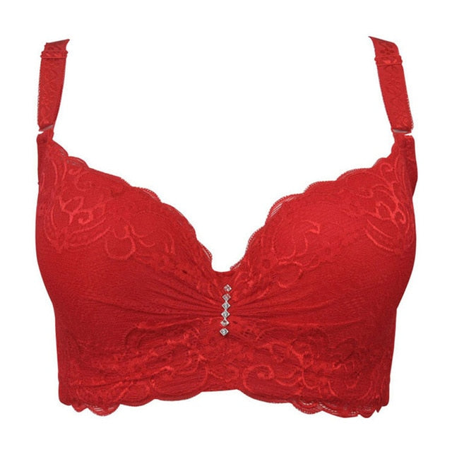 Xianqifen Bras for Women's bra 2019 plus big large size Super Push up bralette lace intimates Sexy lingerie Undrwear underwire E