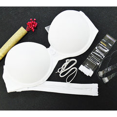YANDW Hot Push Up Bra White Big Size Bralette Underwear Women Halter Strapless Sexy BH Wedding A B C D E F 70 75 80 85 90 95