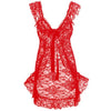 Image of YM 2019 White Black Red Plus Size Clothes For Women 5xl 6xl Lace Sexy Lingerie Babydoll Front Open Nighty Chemise Sleepwear