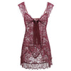 Image of YM 2019 White Black Red Plus Size Clothes For Women 5xl 6xl Lace Sexy Lingerie Babydoll Front Open Nighty Chemise Sleepwear