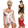 Image of YM 2019 White Black Red Plus Size Clothes For Women 5xl 6xl Lace Sexy Lingerie Babydoll Front Open Nighty Chemise Sleepwear