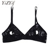 Image of YiZYiF Women Sexy Open Nipple Bra Lingerie Soft Lace Sexy Bra Floral Sheer Nipple Hollow out Bralette Wire-free Unlined Bra Top