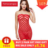 Image of Yomocarajox Female Women Erotic Porn Sexy Lingerie Fishnet Seamless Crotch Mini Dress Body Stocking Nightwear Nightdress Costume