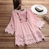 Image of ZANZEA 2019 Summer Lace Crochet Blouse Women Patchwork Lace Up Shirts Chemise Hollow Blusas Tunic Tops Casual Tee Plus Size