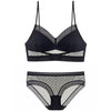 Image of bralette fine French Style thin lingerie BRA CUP triangular Woman Soft  underwear Deep V Girls Backless Christmas present