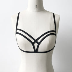bralette leather bra open cup bandage bondage strappy bra halter ropa sexi mujer porno bras moda feminina shelf