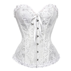 Burvogue Underbust Steampunk Corset Waist Control Gothic Corsets Cincher with Curved Hem Bustiers Embroidery Short Waist Trainer  (13)