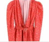 Image of women elegant floral print causal smock blouse shirts women v neck chic kimono blusas autumn sashes ruffles chemise tops LS4090